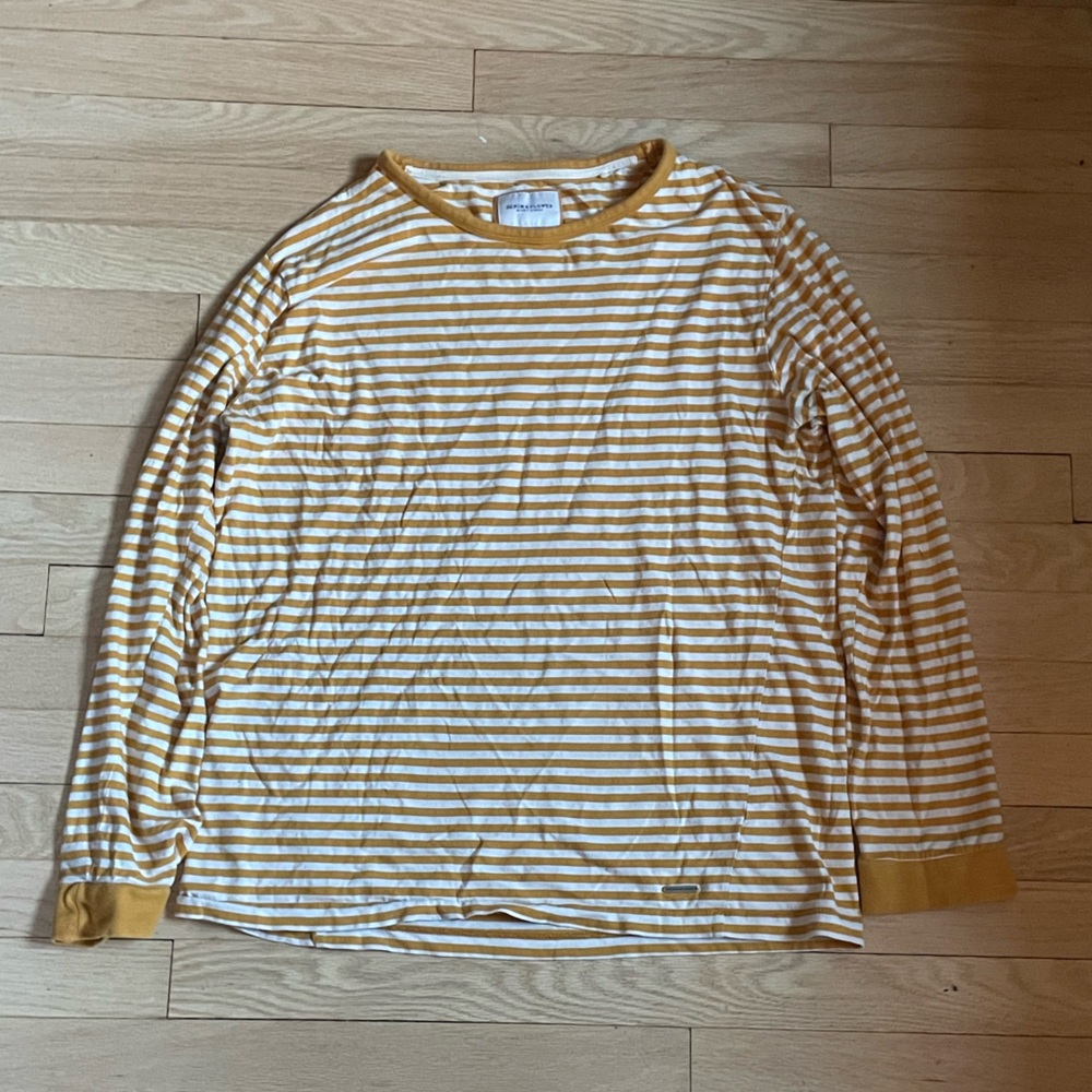 Men's Striped Dress Shirt - Yellow and White